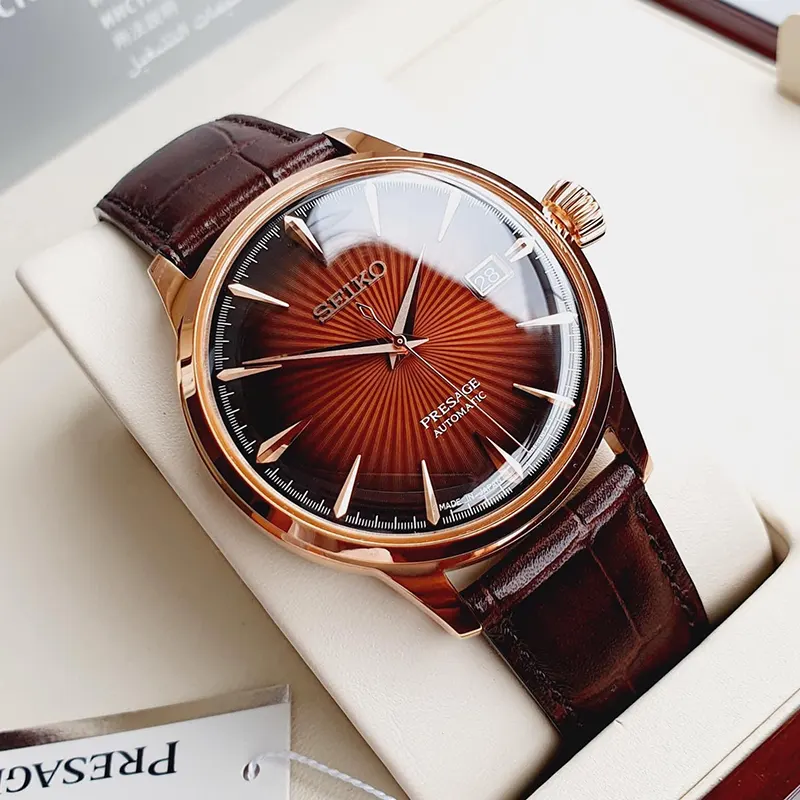 Seiko Presage Cocktail Time 'Manhattan' Calfskin Men's Watch- SRPB46J1